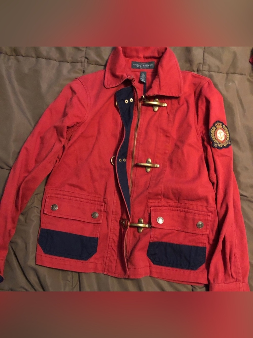 Ralph Lauren Red Field Jacket with Navy Accents